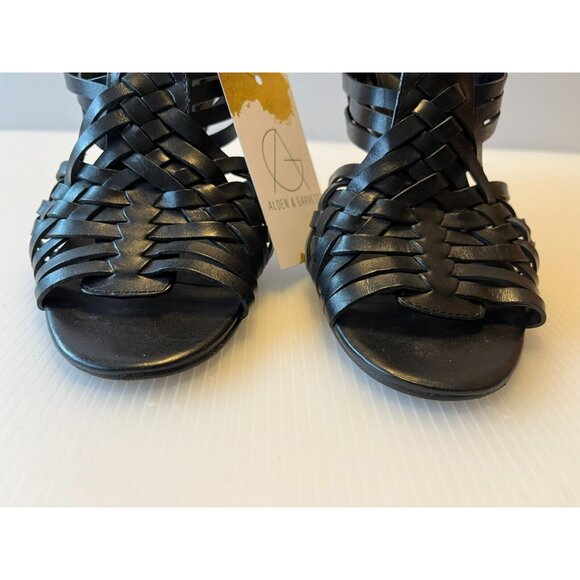 Tory Burch Black Woven Strappy Heels W/ Open Toes, Size 9.5 (US) - Picture 4 of 11